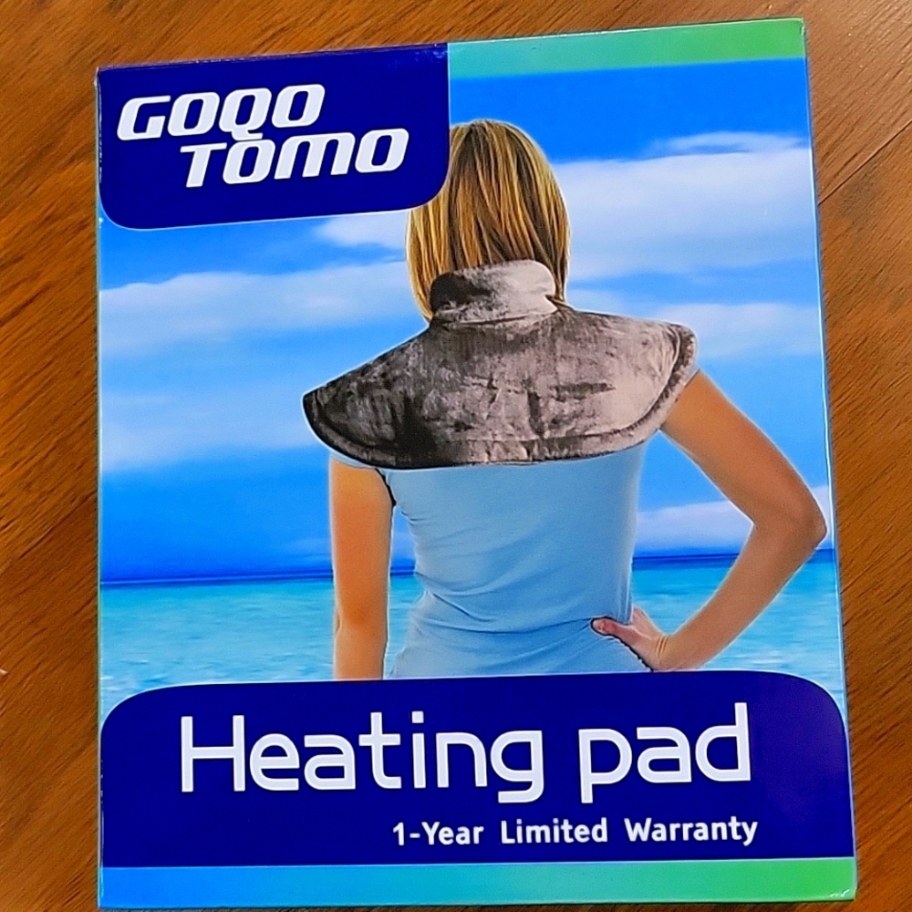 GOQOTOMO electric heating pad shoulders neck back waist moist dry heat 20x25 New